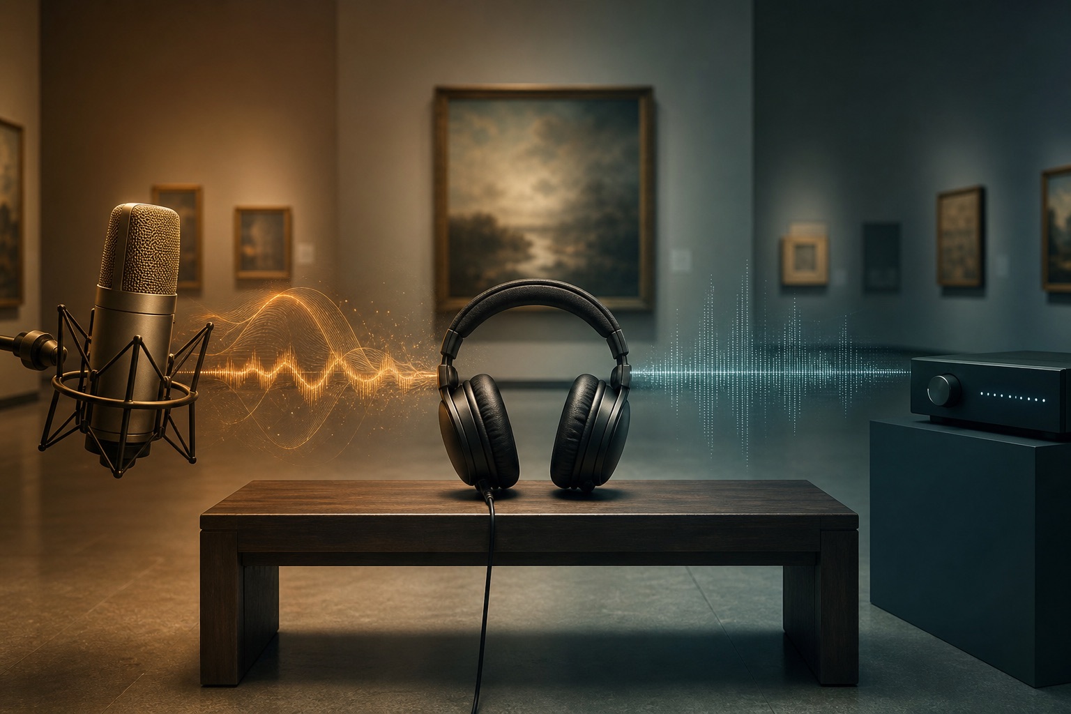 Koncepcyjne porównanie żywego głosu i syntezy mowy w muzealnym audioprzewodniku